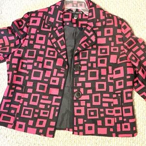 Scott Taylor Pink & Black Geometric Blazer